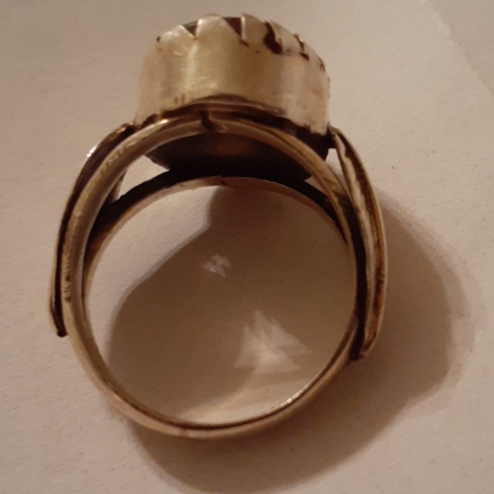 SOLD 💙 Navajo Design Feather Ring - Picture 3 of 12